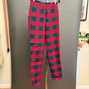 United Colors Of Benetton Red and Green Plaid Chinos